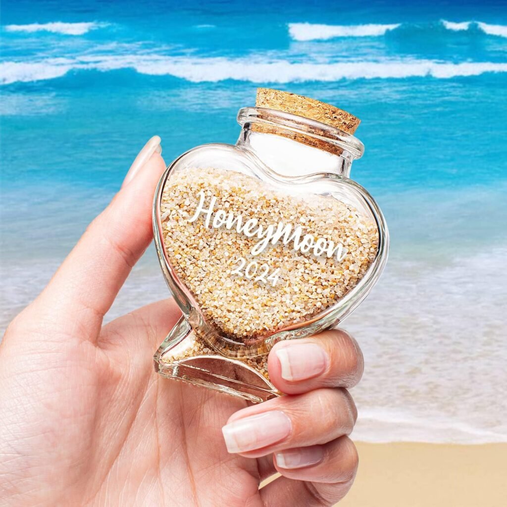 TUNGURIS Anniversary 2024 Sand Keepsake Jar， Bridal Shower Gift, Wedding Gift, Engagement Gift, Honeymoon Gift, Travel Gift for Couples, Newlywed, Fiance(Gift Box Includes) - 40ml Glass